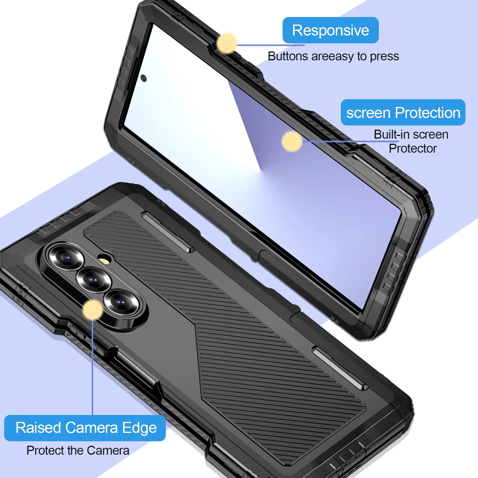 Heavy Duty 360 Full Body Protective Case - 삼성 Z 폴드 7 6 5