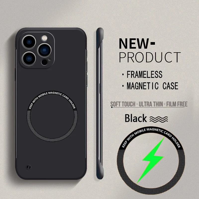 Magsafe 자기 프레임리스 전화 케이스 iPhone - Ultra Thin Frameless Phone Cover 리뷰 및 가격