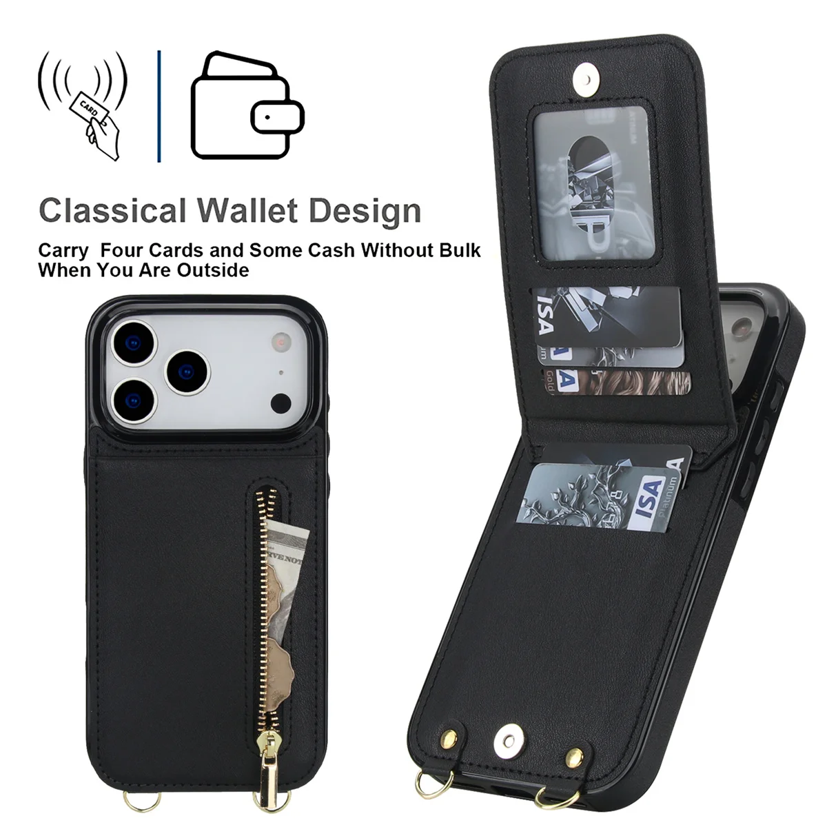 아이폰 16, 18 Pro Max, 17 Air, 16 - Leather Wallet Card Holder Phone Cover 리뷰 및 가격