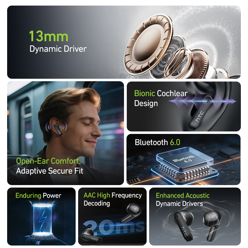 HTC NE94 게이밍 TWS 이어폰: 마이크 내장,  - Earphones 리뷰 및 가격
