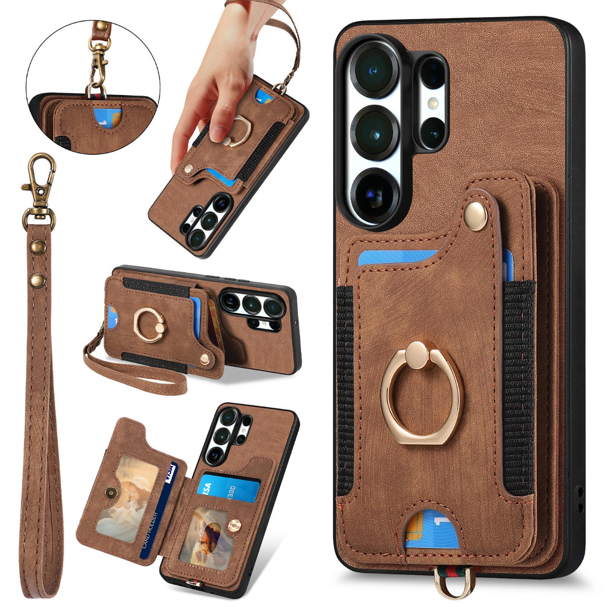 삼성 S26 울트라 S26 S25 플러스 S24 S23 - Leather Wallet Card Holder Phone Cover 리뷰 및 가격